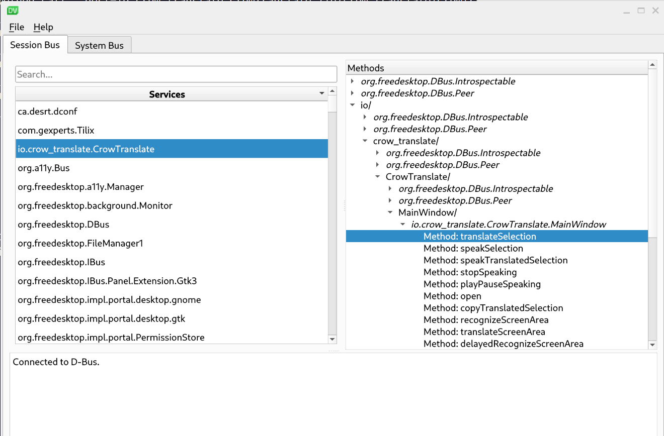 D-Bus - как я сделал запуск keyboard shorcuts для Crow Translate